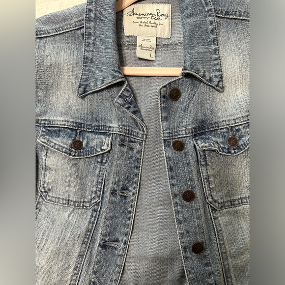 Vintage American Rag denim jacket cropped size large - Picture 9 of 12